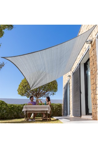 Auvent à voile rectangulaire - 3 x 4 m - Gris