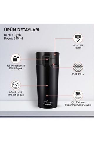 Mug de voyage en acier inoxydable Any Morning - 38 cl