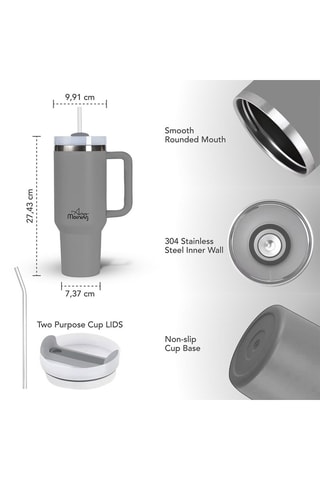 Mug de voyage en acier inoxydable Any Morning - Gris - 1,2 l