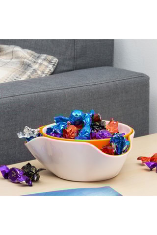 Bols pour apéritifs 2-en-1 - Blanc et orange