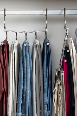 Cintre à pantalons multiple en acier inoxydable