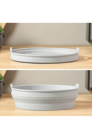 Panier pliable en silicone  - 
Gris et orange