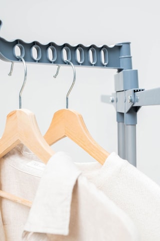 Étendoir pliant vertical extensible - Gris - 141 x 179 x 65 cm