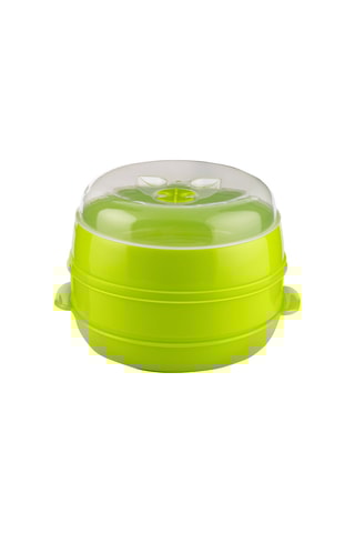 Cuiseur vapeur double pour micro-ondes - Vert