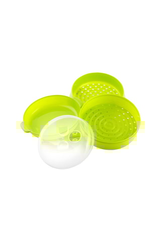 Cuiseur vapeur double pour micro-ondes - Vert