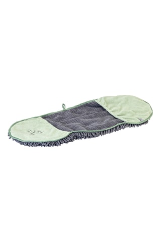 Serviette pour chien - Vert d’eau et gris foncé