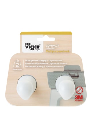 Crochet mural multifonction - 11,6 × 7,5 × 7,5 cm