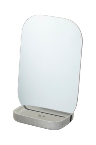 Miroir de salle de bain - 12 x 7,1 x 17 cm - Gris