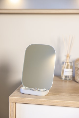 Miroir de salle de bain - 12 x 7,1 x 17 cm - Gris clair