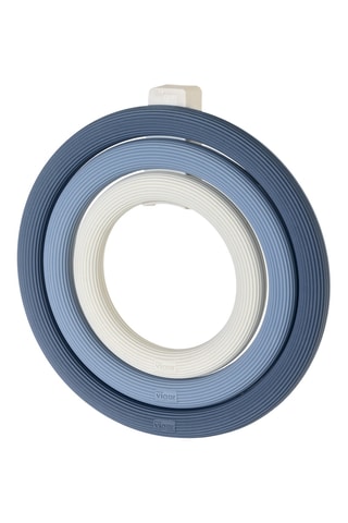 3 dessous de plat en silicone et crochet adhésif - Bleu et gris