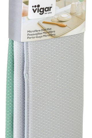 2 tapis de séchage de vaisselle - Gris et vert