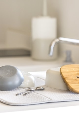 2 tapis de séchage de vaisselle - Gris et vert