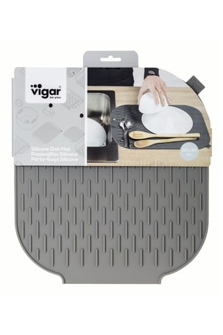 Egouttoir à vaisselle en silicone - Gris - 30 x 30 cm