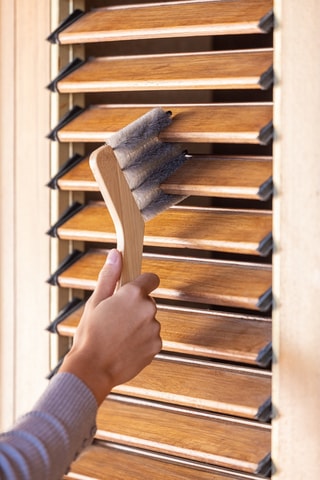 Brosse pour volets en bambou - 20,5 x 2,7 x 19 cm