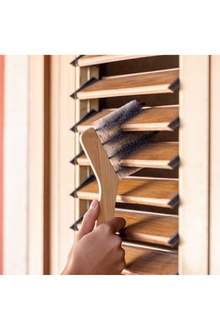 Brosse pour volets en bambou - 20,5 x 2,7 x 19 cm