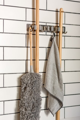 Porte-balai mural adhésif - 30 x 4,5 x 5 cm