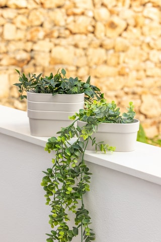 4 pots en farine de bambou - Gris clair