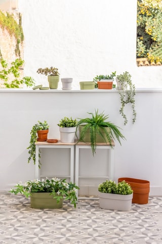 4 pots en farine de bambou - Gris clair