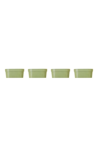 4 pots en farine de bambou - Vert