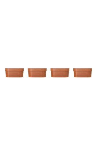4 pots en farine de bambou - Marron