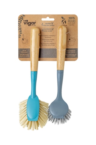 2 brosses à vaisselle en bambou