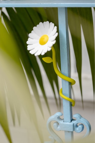 4 flores flexíveis em silicone - Verde e amarelo