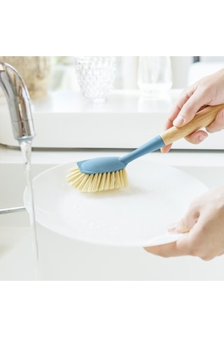 2 brosses à vaisselle et 1 brosse de nettoyage de verres en bambou