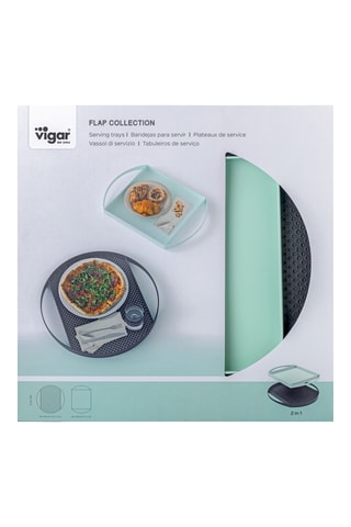 2 plateaux de service - 42 x 42 x 3 cm