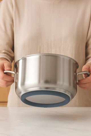 3 dessous de plat magnétiques en silicone - Bleu et gris