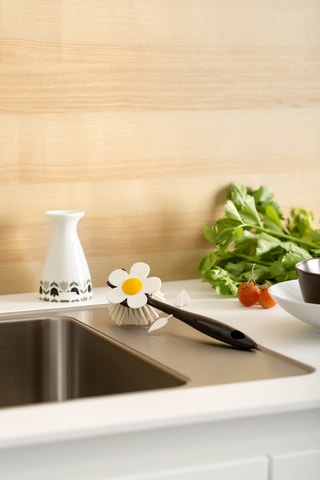 Distributeur de savon et brosse à vaisselle