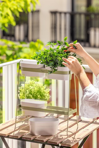 Jardinière 2 niveaux - 34,5 x 14,5 x 38 cm - Vert