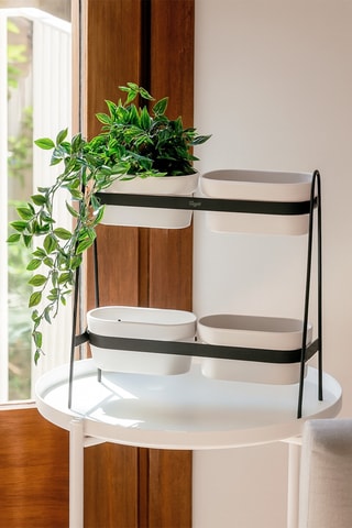 Jardinière 2 niveaux - 34,5 x 14,5 x 38 cm - Noir