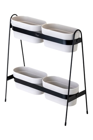 Jardinière 2 niveaux - 34,5 x 14,5 x 38 cm - Noir