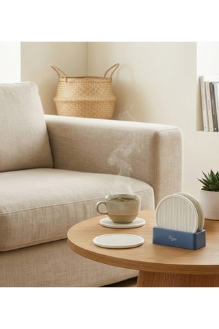 6 sous-verres en silicone - Bleu et gris