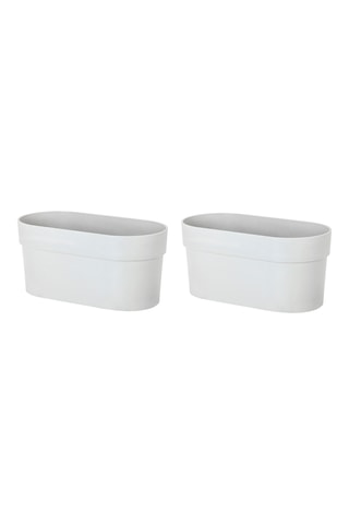 2 pots en farine de bambou - Gris clair