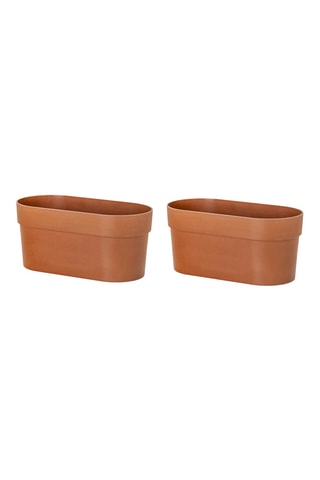 2 pots en farine de bambou - Marron