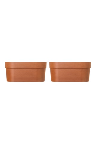 2 pots en farine de bambou - Marron