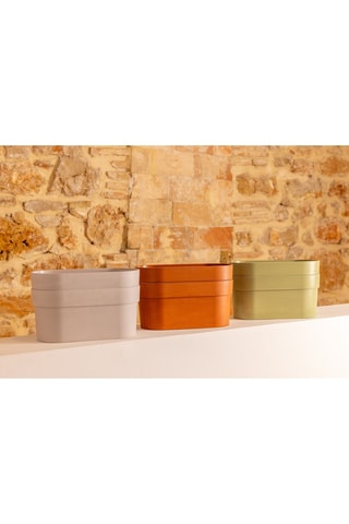 2 pots en farine de bambou - Marron