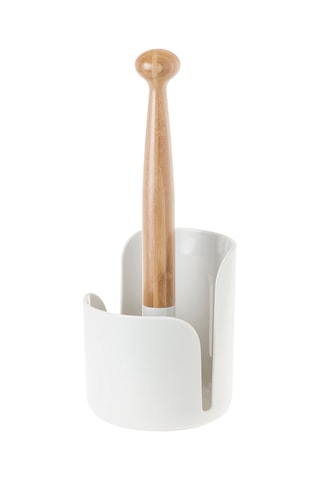 Porte-rouleaux de cuisine en bambou - 14,4 x 14,4 x 36,1 cm