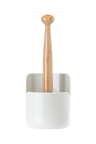 Porte-rouleaux de cuisine en bambou - 14,4 x 14,4 x 36,1 cm