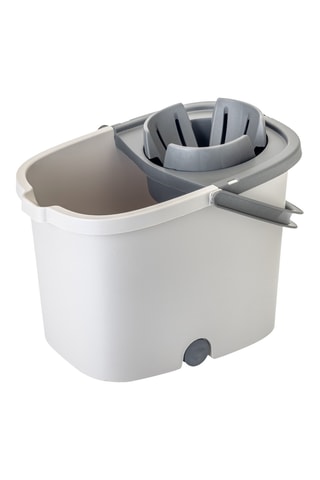 Balde retangular com escorredor automático e rodas - 16 l