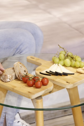 2 plateaux de service en bambou - 30 x 20 x 3 cm