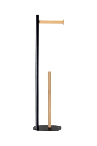 Porte-rouleau de papier toilette en bambou - Noir