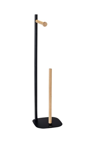 Porte-rouleau de papier toilette en bambou - Noir