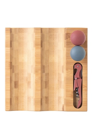 Support à bouteilles en bambou - 22,5 x 27,5 x 6,5 cm