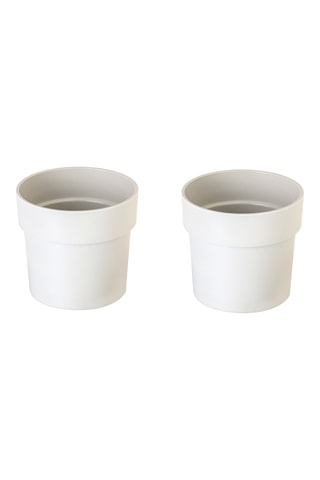 2 pots en farine de bambou - Gris clair