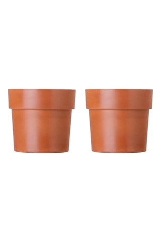 2 pots en farine de bambou - Marron