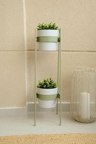 Jardinière 2 niveaux - 20 x 30 x 75 cm - Vert