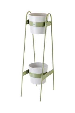 Jardinière 2 niveaux - 20 x 30 x 75 cm - Vert