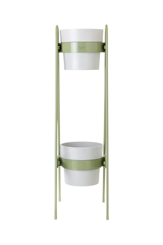 Jardinière 2 niveaux - 20 x 30 x 75 cm - Vert